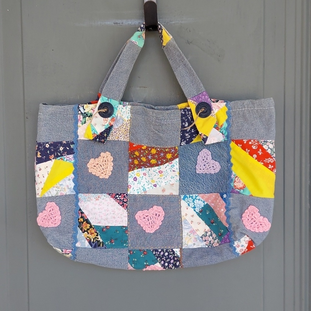 Handmade Patchwork Tote Bag - Multicolor